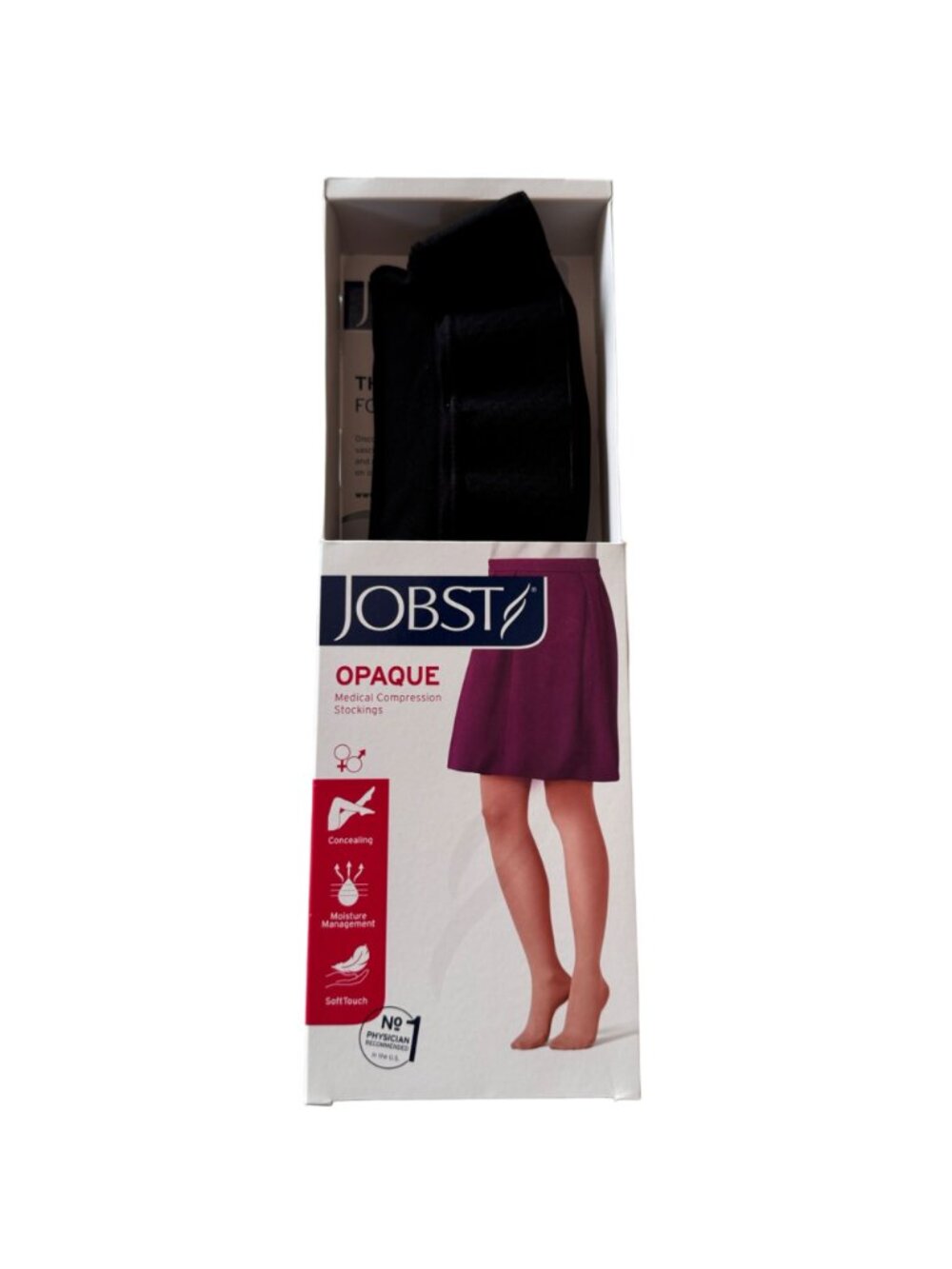 Jobst Opaque Black THIGH Open Toe Compression Stockings 20-30mmHg Support XL - Picture 6 of 11